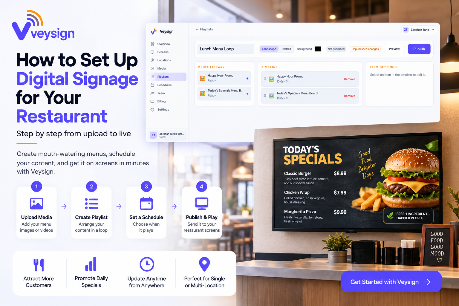 How to Set Up Digital Signage for Your Restaurant, Step by Step
